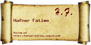 Hafner Fatime névjegykártya